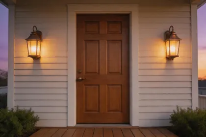 Outdoor entry wall lights