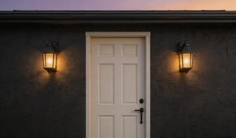 Textured black outdoor wall light