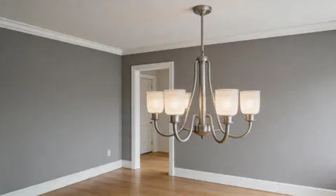 Brushed nickel finish in foyer